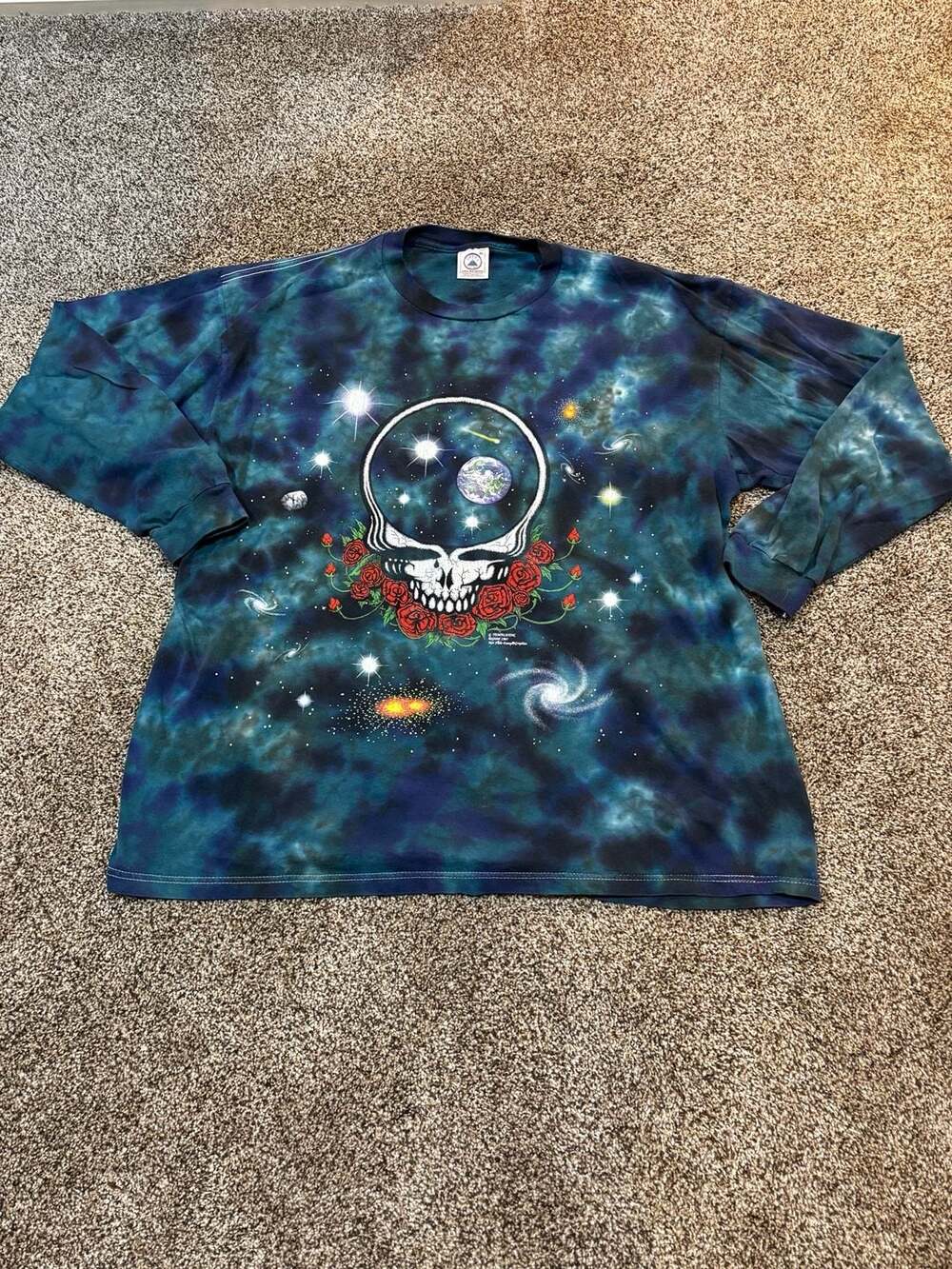 Vintage 1997 Grateful Dead Space Your Face Long Sleeve Tie Dye Shirt XL